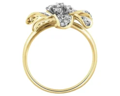 Apart Pierścionek z żółtego złota z brylantami - kwiat - 0,65 ct - próba 585< Wszystkie