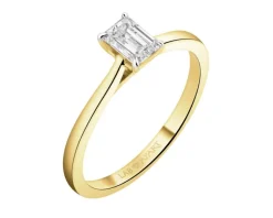 Hot Apart Pierścionek z żółtego złota z diamentem laboratoryjnym - 0,51 ct - próba 585