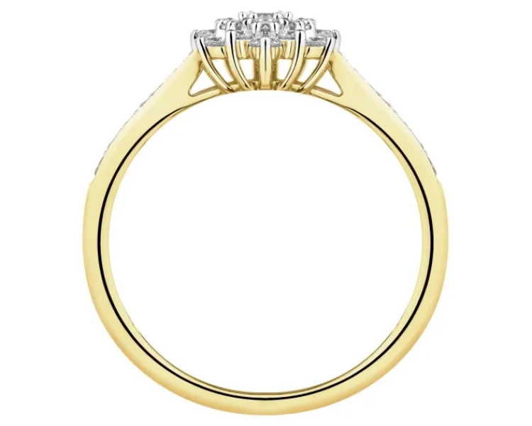 Best Apart Pierścionek z żółtego złota z brylantami laboratoryjnymi - 0,44 ct - próba 585