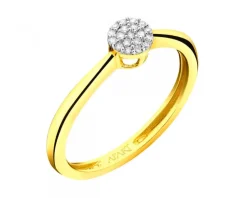 Apart Pierścionek z żółtego złota z diamentami - 0,05 ct - próba 375< Pierścionki
