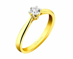 Apart Pierścionek z żółtego złota z brylantami - 0,25 ct - próba 750< Pierścionki