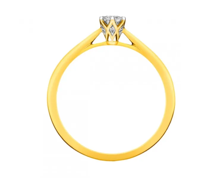 Apart Pierścionek z żółtego złota z brylantami - 0,25 ct - próba 750< Pierścionki