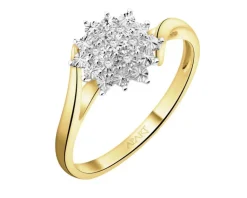 New Apart Pierścionek z żółtego złota z diamentami - 0,02 ct - próba 375