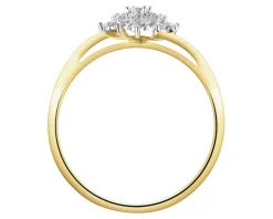 New Apart Pierścionek z żółtego złota z diamentami - 0,02 ct - próba 375