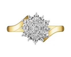 New Apart Pierścionek z żółtego złota z diamentami - 0,02 ct - próba 375