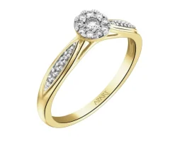 Apart Pierścionek z żółtego złota z diamentami - 0,15 ct - próba 585< Pierścionki