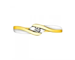 Apart Pierścionek z żółtego złota z brylantem - 0,04 ct - próba 375< Pierścionki