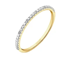 Discount Apart Pierścionek z żółtego złota z brylantami - 0,02 ct - próba 375