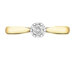 Apart Pierścionek z żółtego złota z brylantem - 0,12 ct - próba 585< Pierścionki
