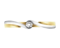 Apart Pierścionek z żółtego złota z brylantem - 0,06 ct - próba 585< Pierścionki