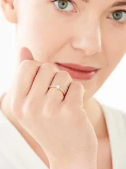 Apart Pierścionek z żółtego złota z brylantami - 0,25 ct - próba 585< Pierścionki