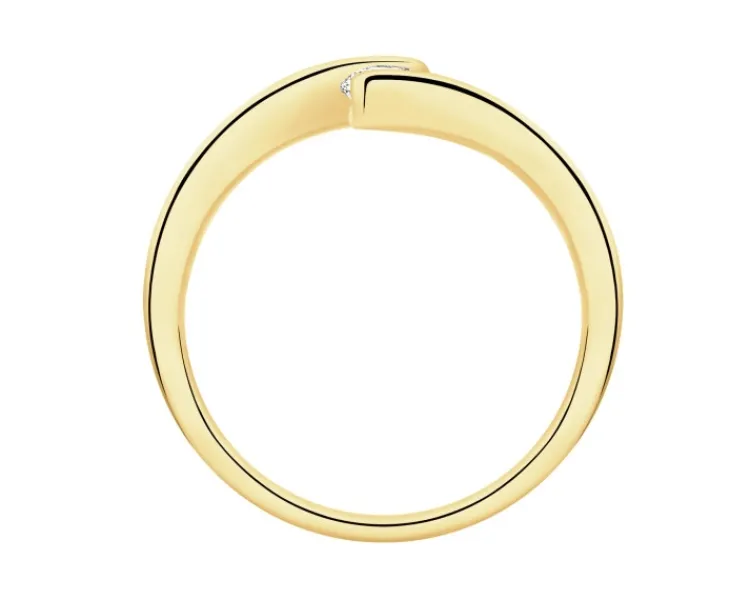 Best Apart Pierścionek z żółtego złota z brylantem - 0,23 ct - próba 750