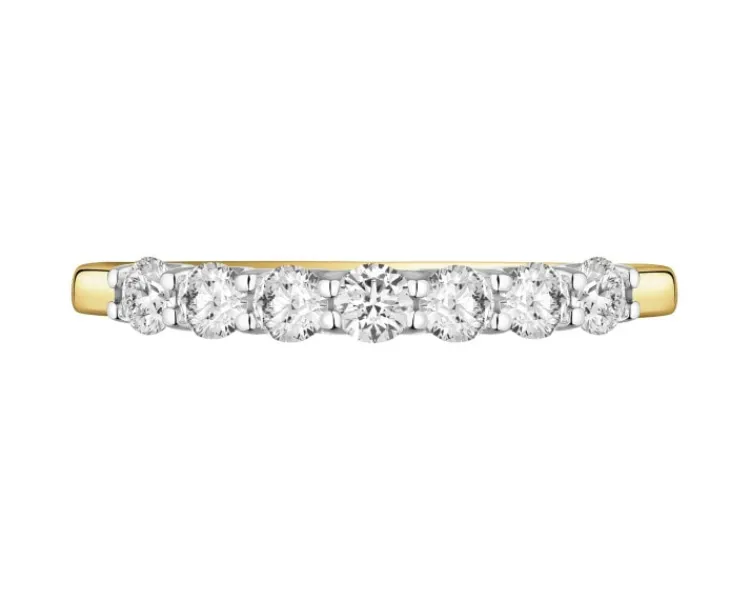 New Apart Pierścionek z żółtego złota z brylantami laboratoryjnymi - 0,51 ct - próba 585