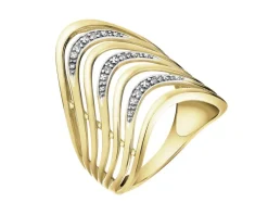Apart Pierścionek z żółtego złota z diamentami - 0,03 ct - próba 585< Pierścionki