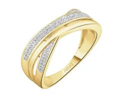 Apart Pierścionek z żółtego złota z diamentami - 0,14 ct - próba 585< Pierścionki