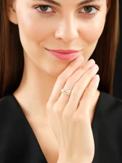 Apart Pierścionek z żółtego złota z diamentami - 0,14 ct - próba 585< Pierścionki