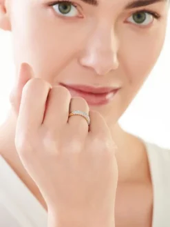 Hot Apart Pierścionek z żółtego złota z diamentami - 0,32 ct - próba 585