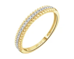 Discount Apart Pierścionek z żółtego złota z diamentami - 0,06 ct - próba 375