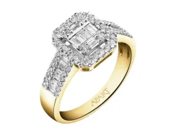 Apart Pierścionek z żółtego złota z diamentami - 0,74 ct - próba 585< Pierścionki