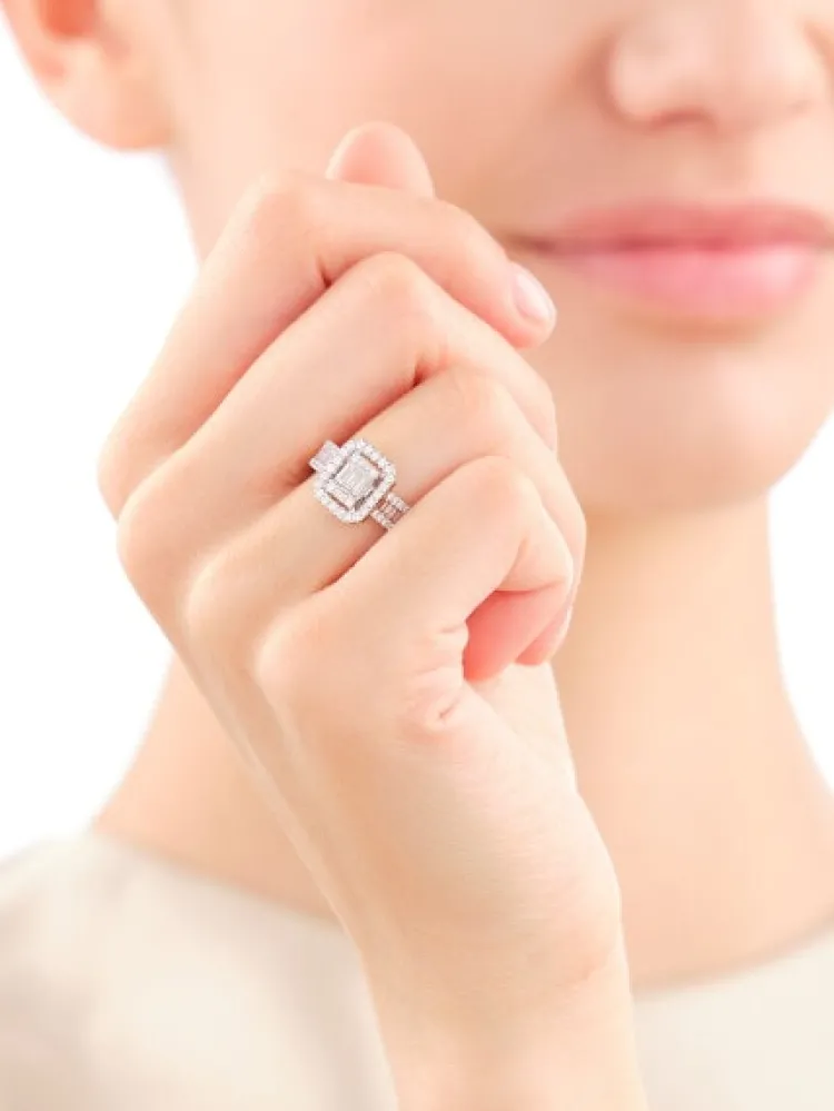 Apart Pierścionek z żółtego złota z diamentami - 0,74 ct - próba 585< Pierścionki