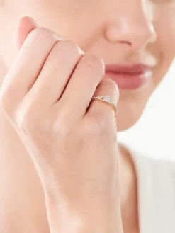 Best Apart Pierścionek z żółtego złota z diamentami - 0,12 ct - próba 585