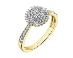 Outlet Apart Pierścionek z żółtego złota z diamentami - 0,25 ct - próba 585