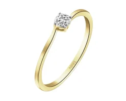 Apart Pierścionek z żółtego złota z diamentami - 0,03 ct - próba 375< Pierścionki