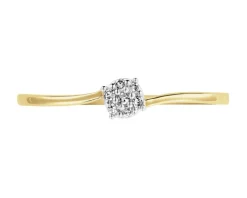 Apart Pierścionek z żółtego złota z diamentami - 0,03 ct - próba 375< Pierścionki