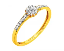 Best Apart Pierścionek z żółtego złota z diamentami - 0,09 ct - próba 585