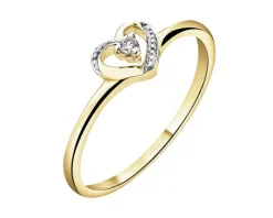 Apart Pierścionek z żółtego złota z brylantem - serce - 0,03 ct - próba 375< Wszystkie