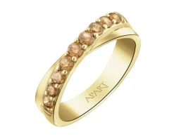 Apart Pierścionek z żółtego złota z brylantami Champagne - 0,50 ct - próba 585< Pierścionki