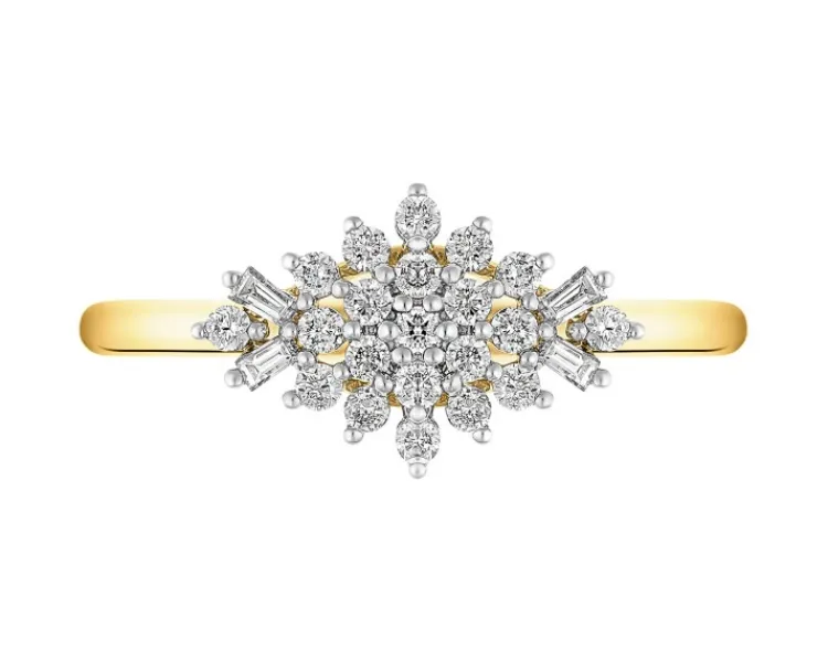 Apart Pierścionek z żółtego złota z diamentami - 0,25 ct - próba 585< Pierścionki