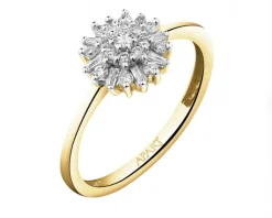 Apart Pierścionek z żółtego złota z diamentami - 0,26 ct - próba 585< Pierścionki