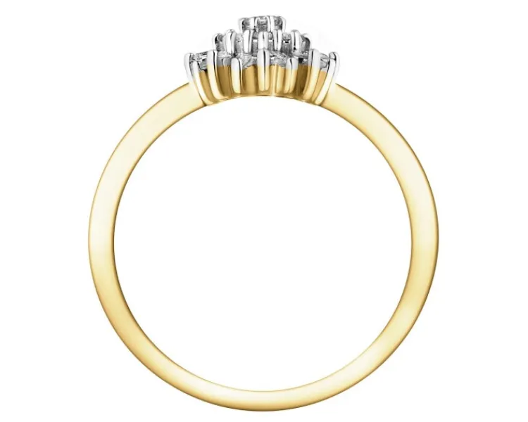 Apart Pierścionek z żółtego złota z diamentami - 0,26 ct - próba 585< Pierścionki
