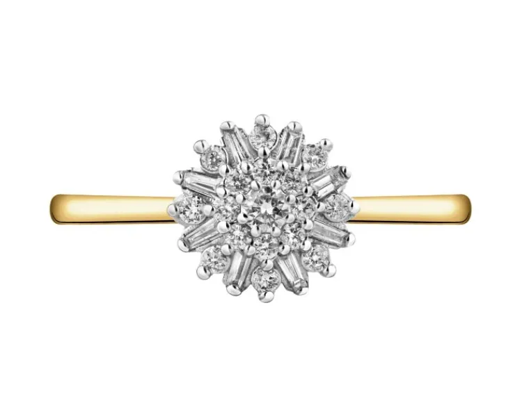 Apart Pierścionek z żółtego złota z diamentami - 0,26 ct - próba 585< Pierścionki