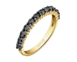 Apart Pierścionek z żółtego złota z czarnymi brylantami - 0,72 ct - próba 585< Wszystkie