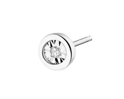 Apart Pojedynczy kolczyk z białego złota z brylantem - 0,01 ct - próba 375< Kolczyki Z Diamentami