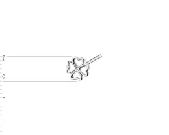 Clearance Apart Pojedynczy kolczyk z białego złota z diamentem - koniczyna, serce - 0,002 ct - próba 375