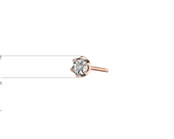 Apart Pojedynczy kolczyk z różowego i białego złota z brylantem - 0,01 ct - próba 375< Kolczyki Z Diamentami