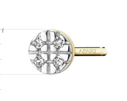 Apart Pojedynczy kolczyk z żółtego złota z diamentami - 0,008 ct - próba 375< Kolczyki Z Diamentami