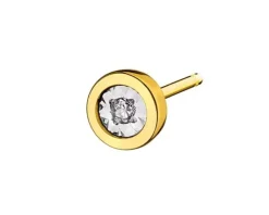 Best Apart Pojedynczy kolczyk z żółtego i białego złota z diamentem - 0,01 ct - próba 375