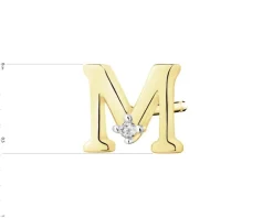 Apart Pojedynczy kolczyk z żółtego złota z diamentem - litera M - 0,004 ct - próba 375< Wszystkie
