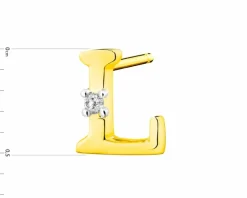 Best Apart Pojedynczy kolczyk z żółtego złota z diamentem - litera L - 0,004 ct - próba 375