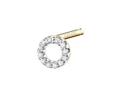 Apart Pojedynczy kolczyk z żółtego złota z diamentami - koło - 0,02 ct - próba 375