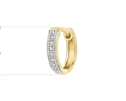 Apart Pojedynczy kolczyk z żółtego złota z diamentami - koło - 0,02 ct - próba 585< Kolczyki Z Diamentami