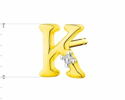 Best Apart Pojedynczy kolczyk z żółtego złota z diamentem - litera K - 0,004 ct - próba 375