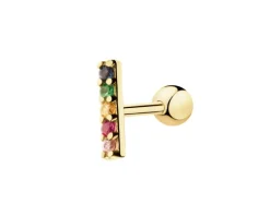 Best Apart Pojedynczy złoty kolczyk z cyrkoniami do piercingu