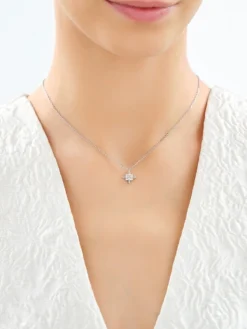 New Apart Srebrne kolczyki i naszyjnik z cyrkoniami - komplet - gwiazdy