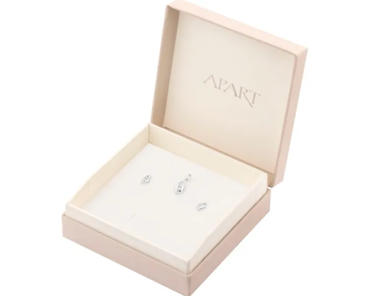 Apart Srebrne kolczyki i zawieszka z cyrkoniami - komplet< Wszystkie