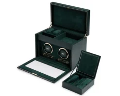Wolf British Racing Double Watch Winder with storage Green< Zegarki Męskie